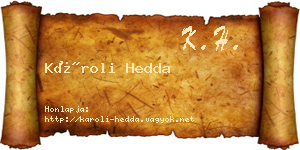 Károli Hedda névjegykártya